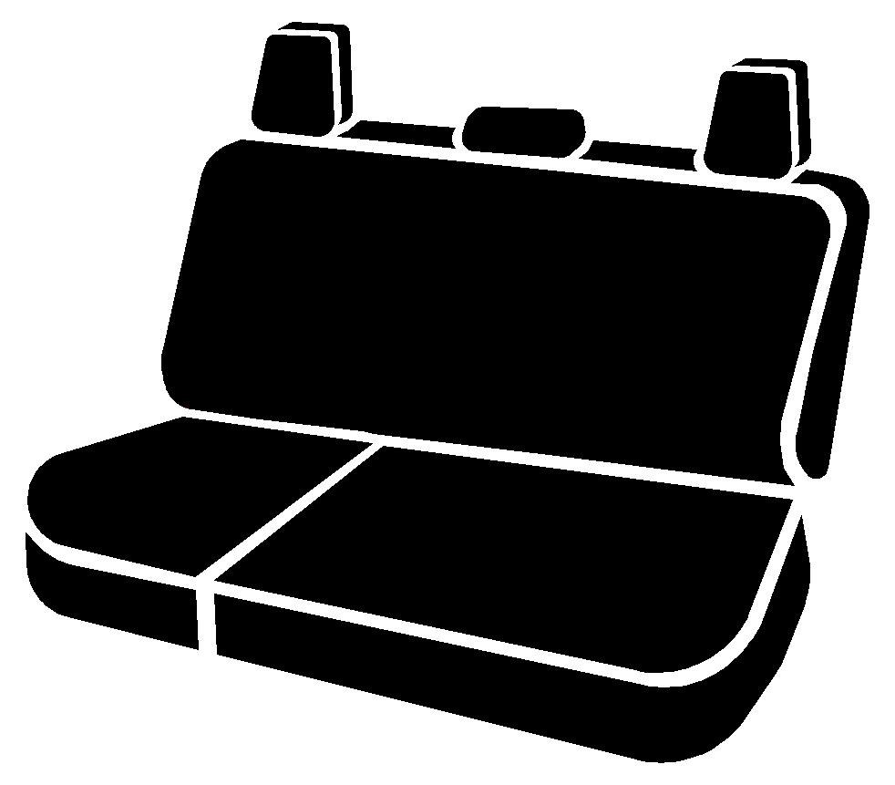 FIA Seat Cover, Dura-Tech Pro, 60 Driver/ 40 Passenger Split Bench with 2 Adjustable Headrests, 1000 Denier Nylon, Black, For One Row – DT72-67 BLACK