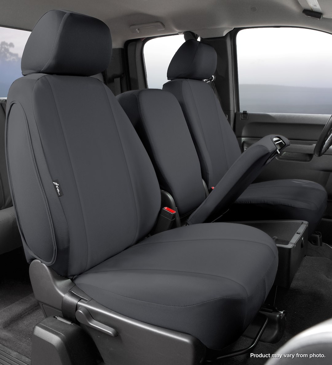 FIA Seat Cover, Dura-Tech Pro, 40/20/40 Split Bench with 2 Adjustable Headrests, 1000 Denier Nylon, Black, For One Row – DT78-37 BLACK