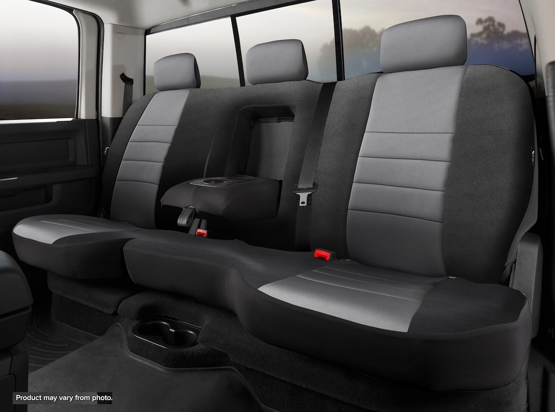 FIA Seat Cover, Neo™, 60 Driver/ 40 Passenger Split Seat with Adjustable Headrests, Neoprene, Gray, For One Row – NP92-80 GRAY