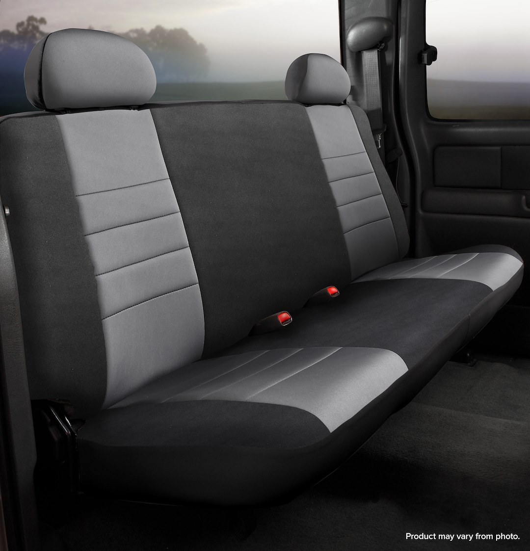 FIA Seat Cover, Neo™, Bench Seat with Adjustable Headrests, Neoprene, Gray, For One Row – NP95-12 GRAY