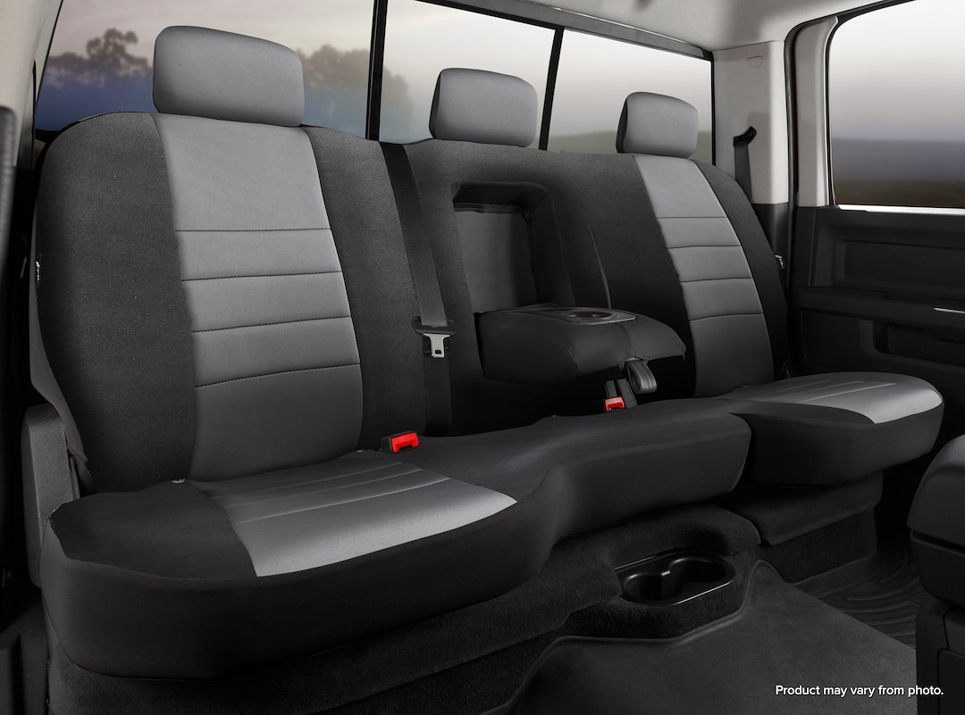 FIA Seat Cover, Neo™, 40 Driver/ 60 Passenger Split Seat with Non-Removable Adjustable Headrests, Neoprene, Gray, For One Row – NP95-2 GRAY