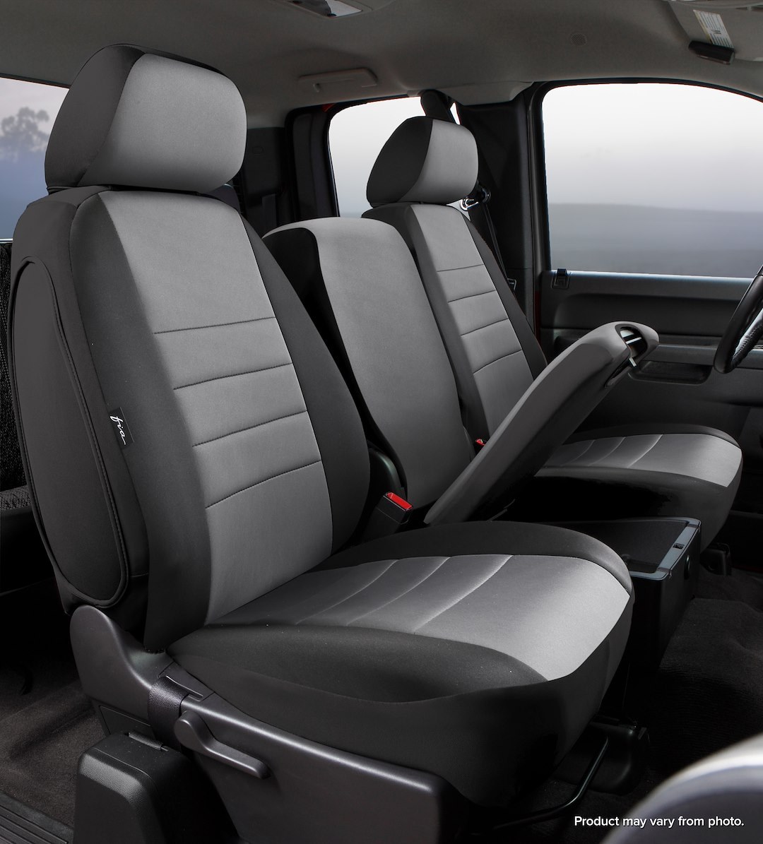 FIA Seat Cover, Neo™, 40/20/40 Split Bench Seat with Adjustable Headrests, Neoprene, Gray, For One Row – NP99-58 GRAY