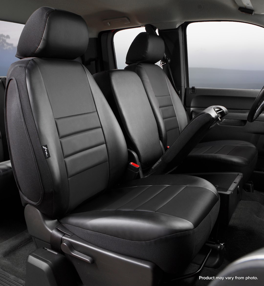 FIA Seat Cover, SL60 Series Leatherlite, 40/20/40 Split Bench with Adjustable Headrests, Simulated Leather – SL69-27 BLK/BLK