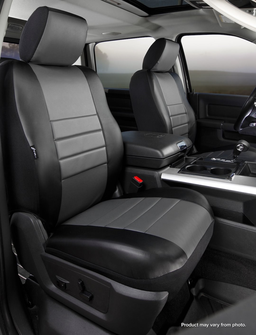 FIA Seat Cover, Leatherlite™, Bucket with Adjustable Headrests, Simulated Leather, Grey, Set of 2 – SL69-49 GRAY