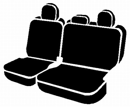 FIA Seat Cover, SP80 Series, 60 Driver/ 40 Passenger Split Bench with Adjustable Headrests, Polycotton, Charcoal Black, For One Row – SP82-37 BLACK