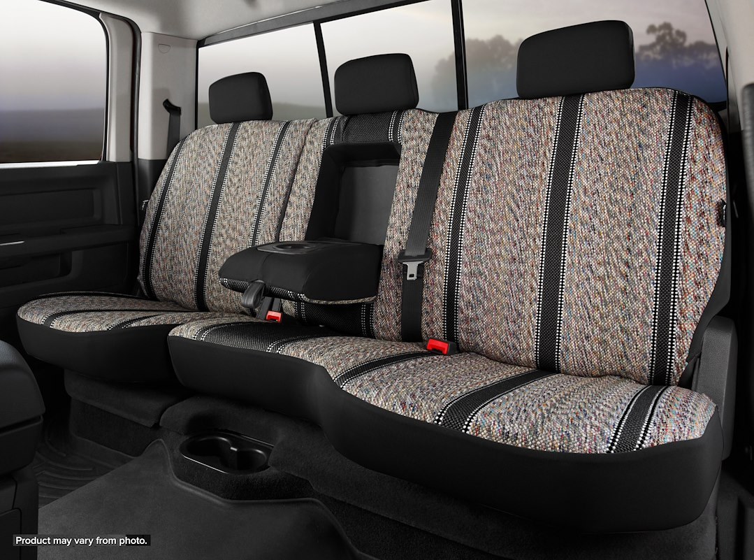 FIA Seat Cover, Wrangler, 60 Driver/ 40 Passenger Split Seat with Adjustable Headrests, Saddle Blanket, Black, For One Row – TR45-30 BLACK