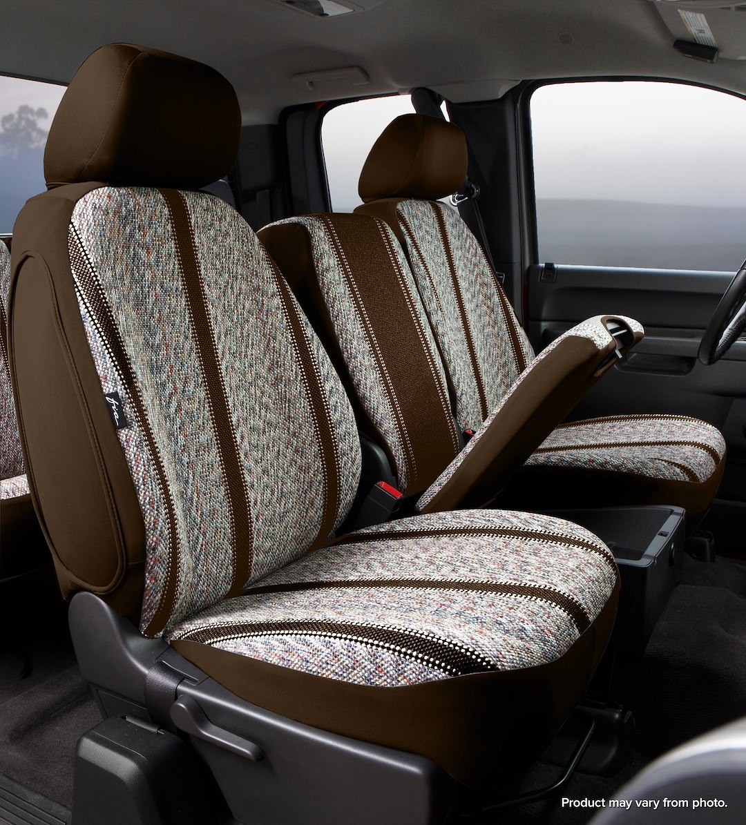 FIA Seat Cover, Wrangler, 40/20/40 Split Seat with Adjustable Headrests, Saddle Blanket, Brown, For One Row – TR47-43 BROWN