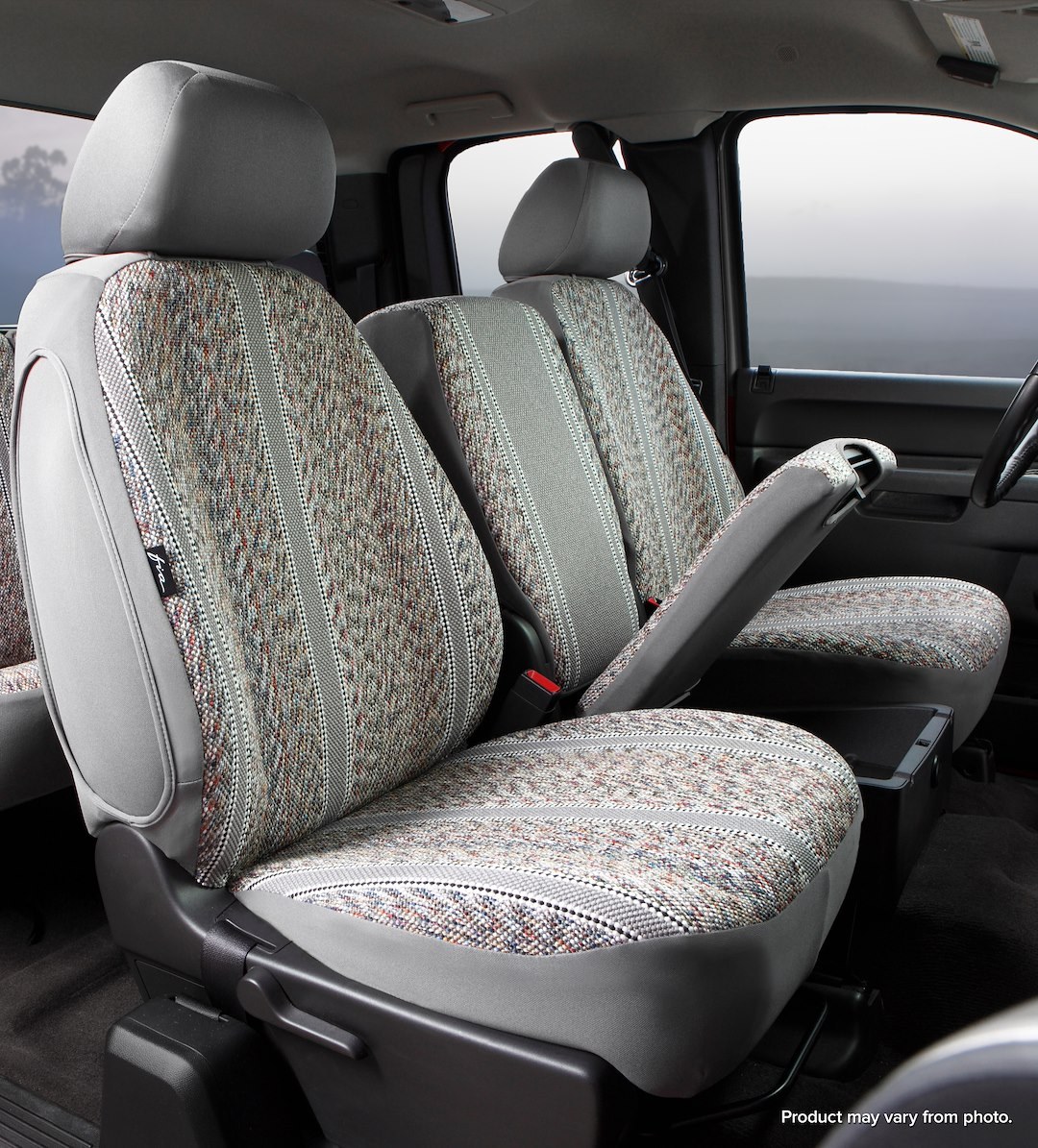 FIA Seat Cover, Wrangler, 40/20/40 Split Seat with Adjustable Headrests, Saddle Blanket, Gray, For One Row – TR47-43 GRAY