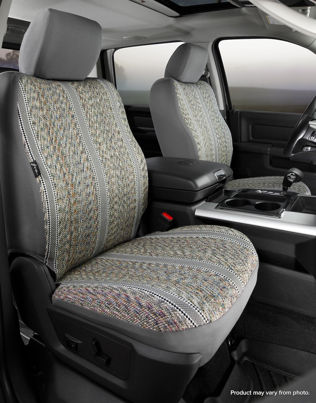 FIA Seat Cover, Wrangler, Bucket with Adjustable Headrests, Saddle Blanket, Grey, Set of 2 – TR49-49 GRAY