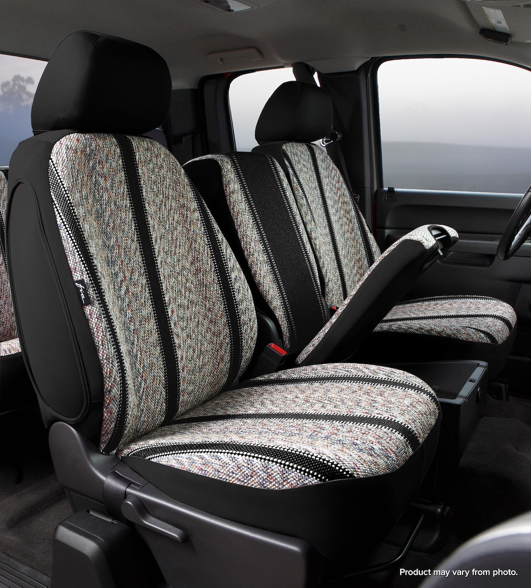 FIA Seat Cover, Wrangler™, 40/20/40 Split Bench Seat with Adjustable Headrests, Saddle Blanket, Black, For One Row – TR49-58 BLACK