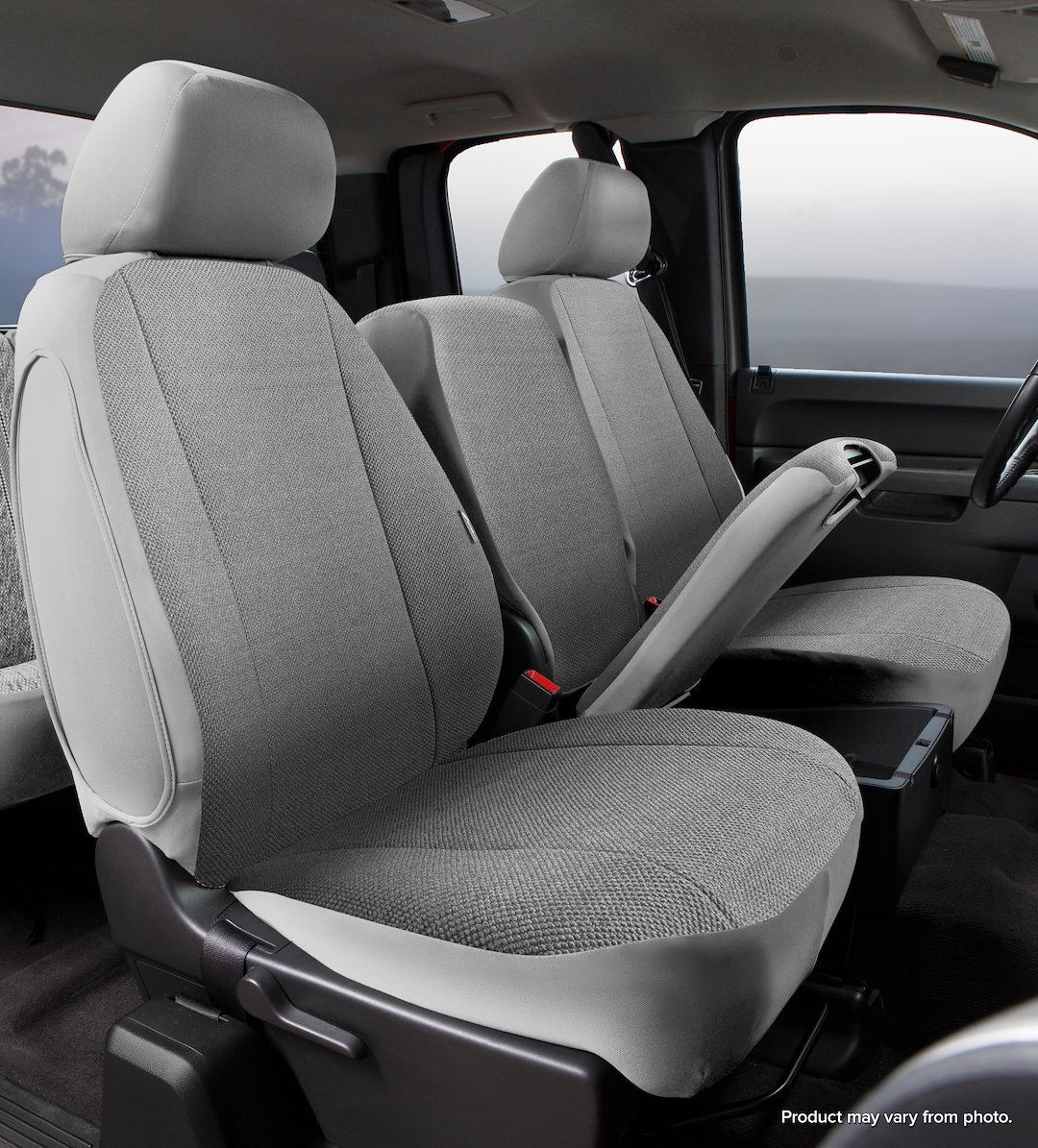 FIA Seat Cover, Wrangler, 40/20/40 Split Seat with Adjustable Headrests, Saddle Blanket, Solid Gray, For One Row – TRS47-43 GRAY