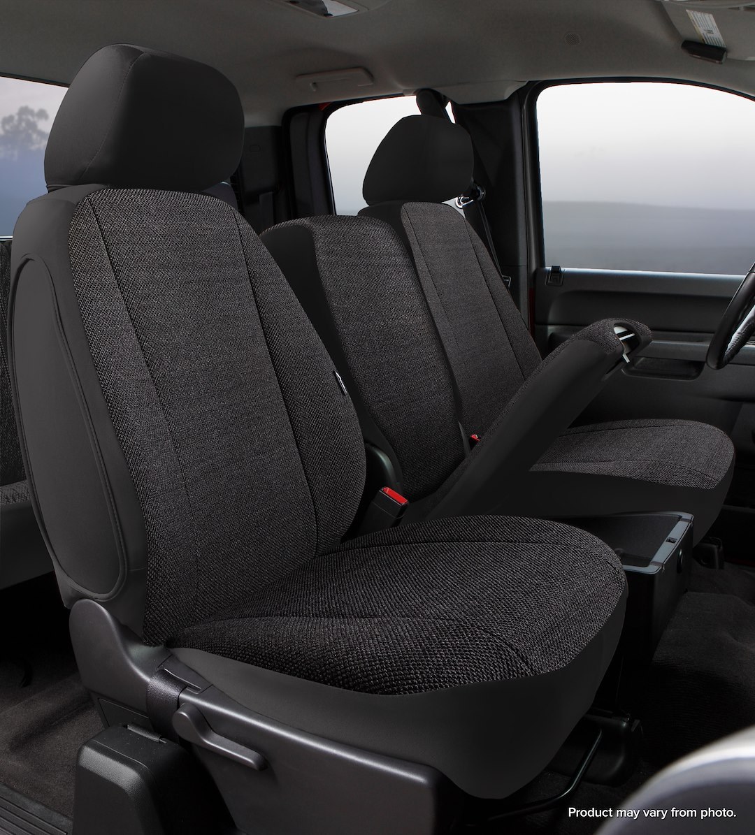 FIA Seat Cover, Wrangler, 40/20/40 Split Bench Seat with Adjustable Headrests, Saddle Blanket, Black, For One Row – TRS49-58 BLACK