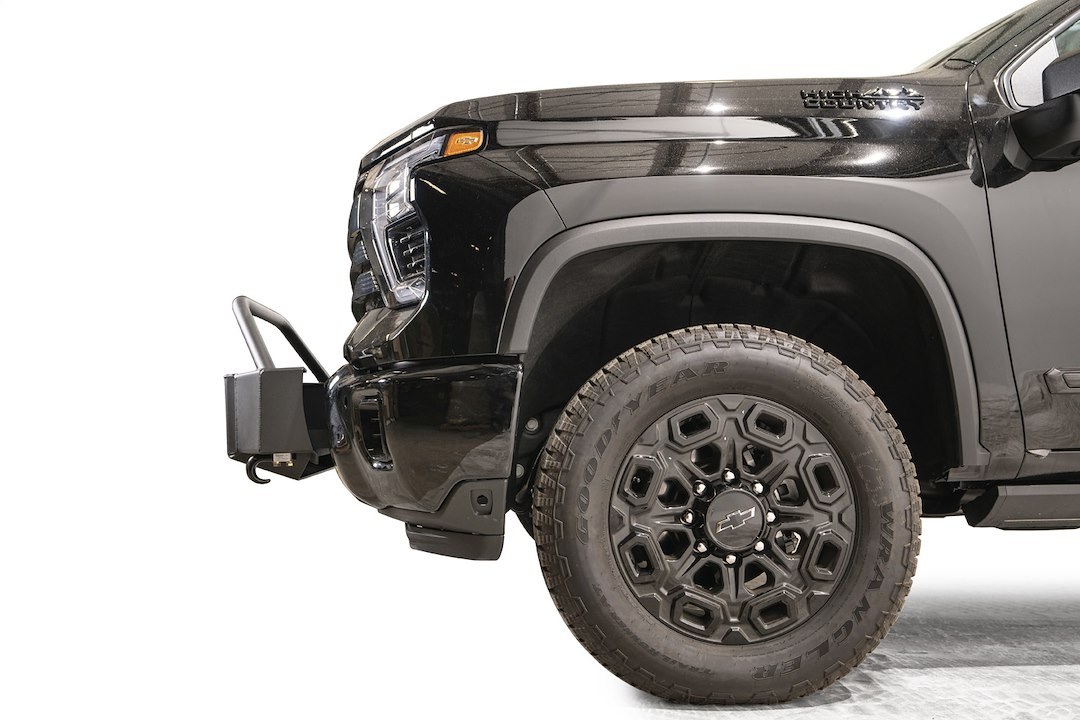 Fab Fours Winch Mount, Fits Up to 16,500 Pound Winch, Fixed Mount, Powder Coated, Matte Black, Steel, With Pre-Runner Guard – CH24-N6160-1
