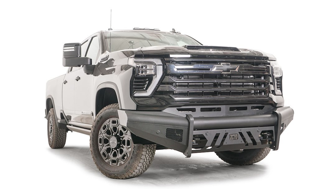 Fab Fours Bumper, Black Steel Elite, One Piece Design, Mounting Hardware Included, Without Grille Guard, Without Winch Mount – CH24-Q6161-1