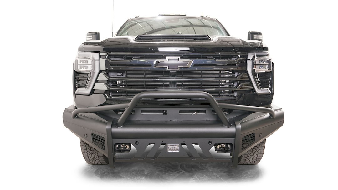 Fab Fours Bumper, Black Steel Elite, One Piece Design, Mounting Hardware Included, With Pre-Runner Guard, Without Winch Mount – CH24-Q6162-1