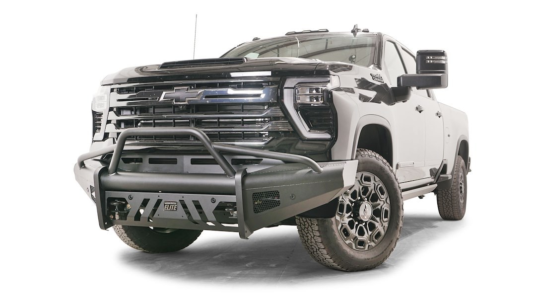 Fab Fours Bumper, Black Steel Elite, One Piece Design, Mounting Hardware Included, With Pre-Runner Guard, Without Winch Mount – CH24-Q6162-1
