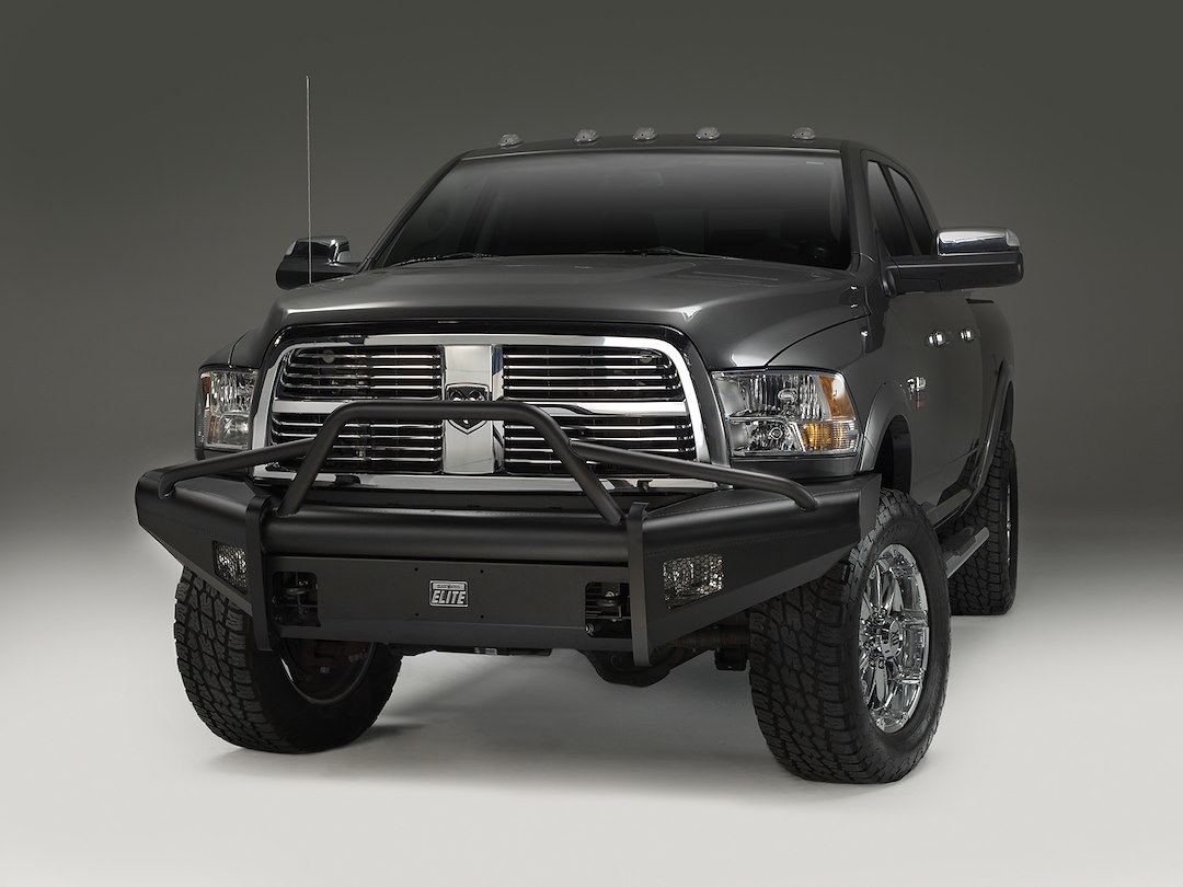 Fab Fours Bumper, Black Steel Elite, One Piece Design, Mounting Hardware Included, With Pre-Runner Guard, Without Winch Mount – DR10-Q2962-1