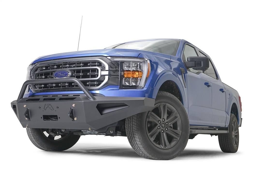 Fab Fours Bumper, Red Steel, One Piece Design, Mounting Hardware Included, With Integrated Shackle Mount, 11 Gauge Steel – FF21-RS5162-1