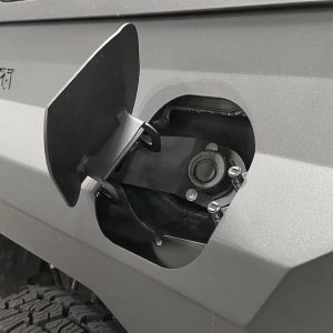 Fab Fours Fender, Powder Coated, Matte Black, Steel, Set of 4, Rear Fender Fuel Door Replacement with Magnetic Touch Latch – FB2001-1