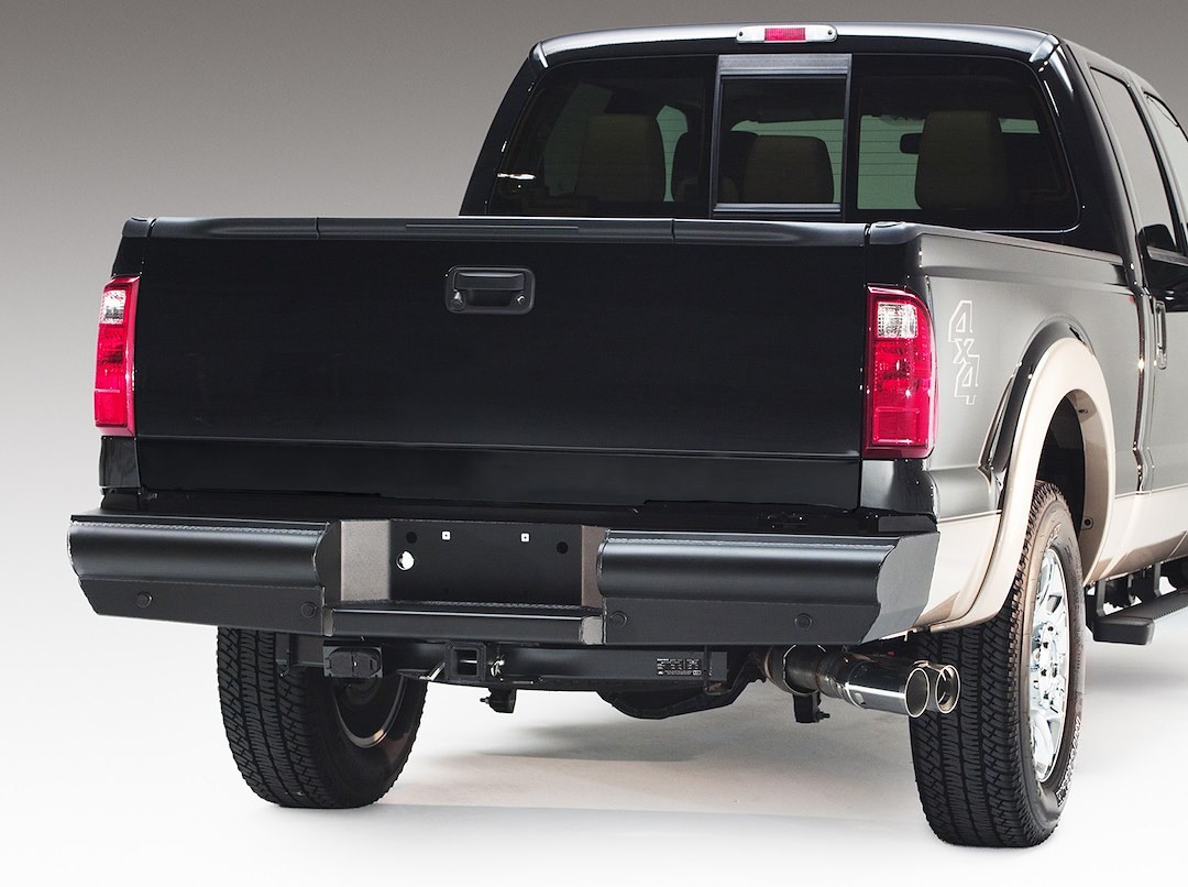Fab Fours Bumper, Black Steel Elite, One Piece Design, Mounting Hardware Included, Compatible with OEM Receiver Hitch – FS08-U1350-1