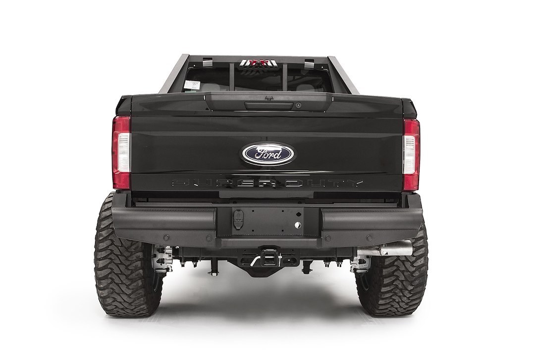 Fab Fours Bumper, Black Steel Elite, One Piece Design, Mounting Hardware Included, Compatible with OEM Receiver Hitch – FS17-U4150-1