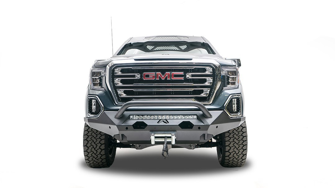 Fab Fours Bumper, Matrix Series, One Piece Design, Mounting Hardware Included, With Pre-Runner Guard – GM15-X2852-1