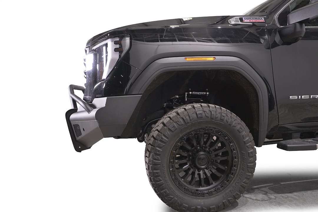 Fab Fours Bumper, Elite, One Piece Design, Mounting Hardware Included, With Pre-Runner Guard, With Bolt-On Tow Hooks – GM24-Q6262-1