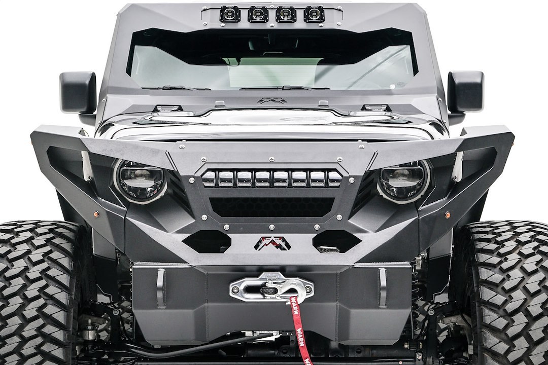 Fab Fours Light Bar Mounting Kit, Grumper, Mounts to Grumper Bumper, Mounts One 20 Inch Light Bar, Powder Coated Black Steel – GR4606-1