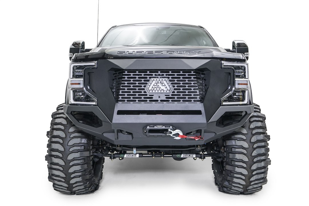 Fab Fours Bumper, Grumper, Modular Design, Mounting Hardware Included, With Internal Winch Mount for 12,000 Pound Warn Zeon Winch, Steel – GR4700-1