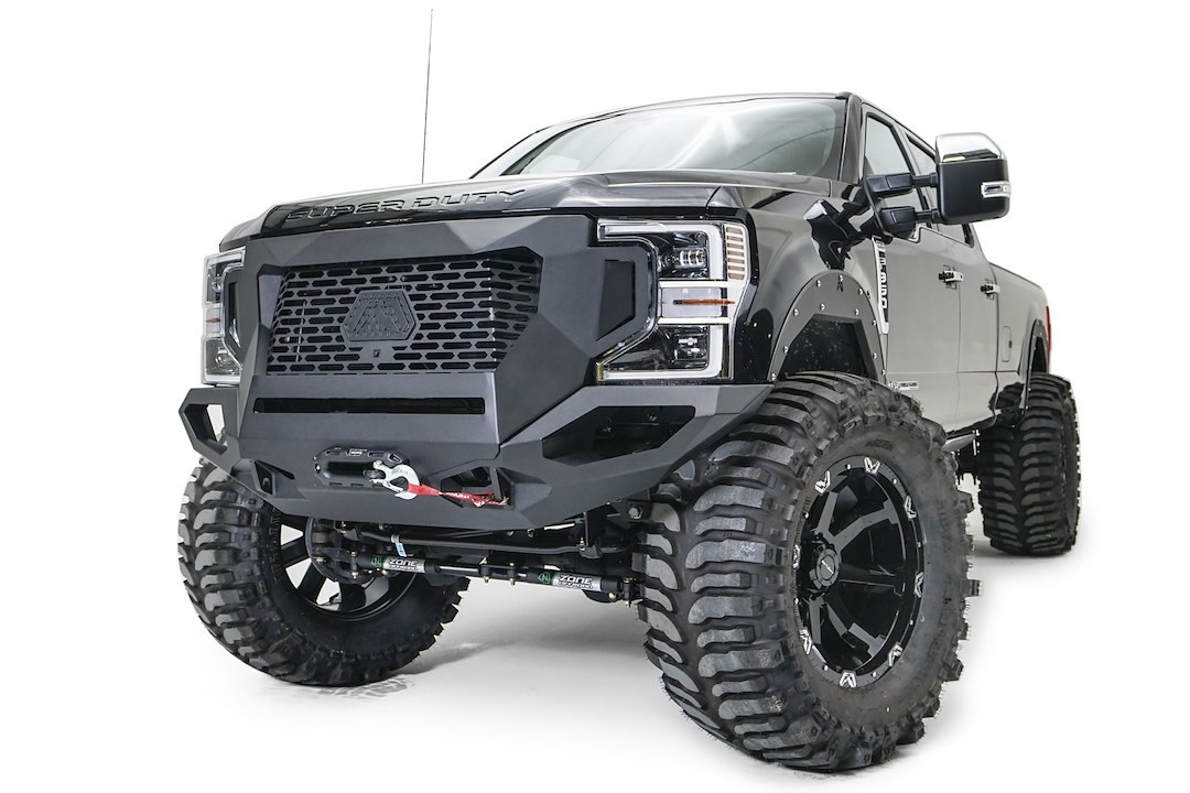 Fab Fours Bumper, Grumper, Modular Design, Mounting Hardware Included, With Internal Winch Mount for 12,000 Pound Warn Zeon Winch, Steel – GR4700-1