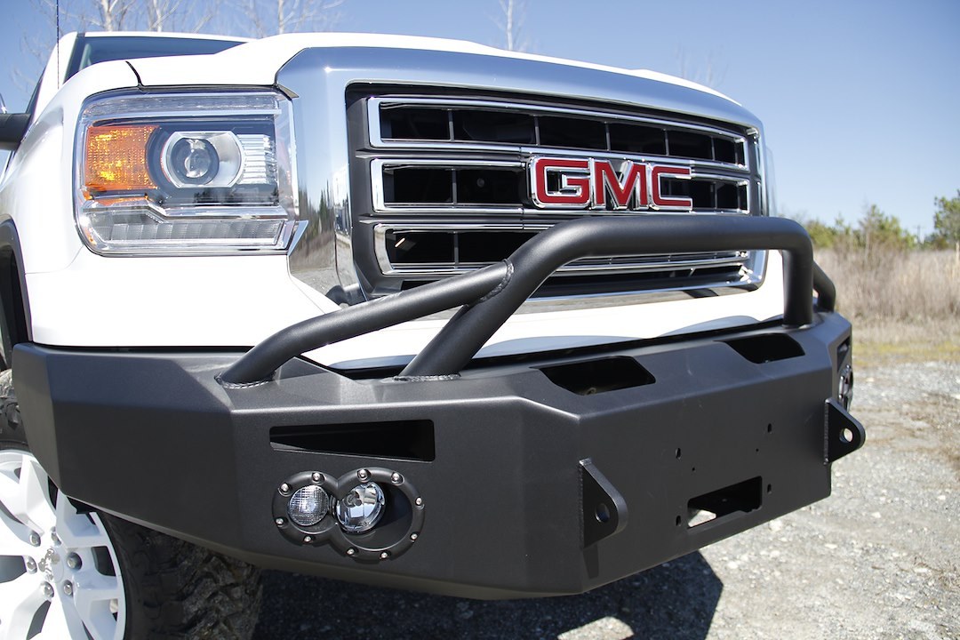 Fab Fours Bumper, Premium, One Piece Design, Mounting Hardware Included, With Pre-Runner Guard, With Internal Winch Mount – GS14-H3152-1
