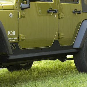 Fab Fours Rocker Panel Guard, Rock Slider, Flat, Painted, Black, Steel – JK07-G1250-1
