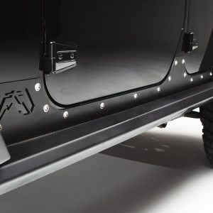 Fab Fours Rocker Panel Guard, Rock Slider, Flat, Painted, Black, Steel – JK07-G1250-1