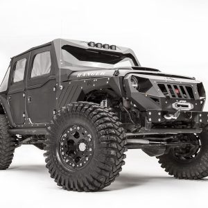 Fab Fours Fender, Armor System, Black Matte Powder Coated Steel, With LED Parking/ Turn Signal Light, Set of 2 – JK1000-1