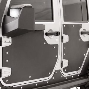 Fab Fours Body Protector Kit, Armor System, Front Door Skins, Powder Coated Black, Steel, With Mirror/ Door Hinge Cutouts – JK3000-1