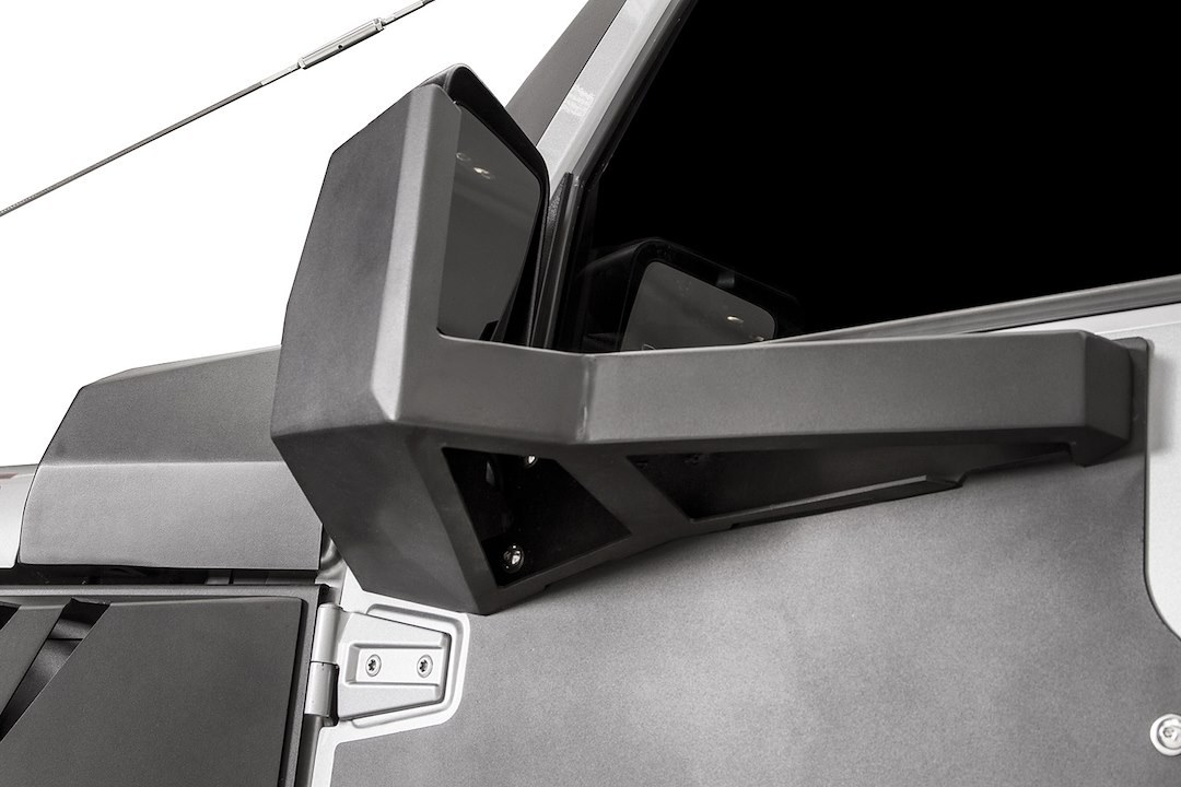 Fab Fours Exterior Mirror Cover, Armor System, Lower Half Cover, Powder Coated Black Steel, Set of 2 – JK3001-1