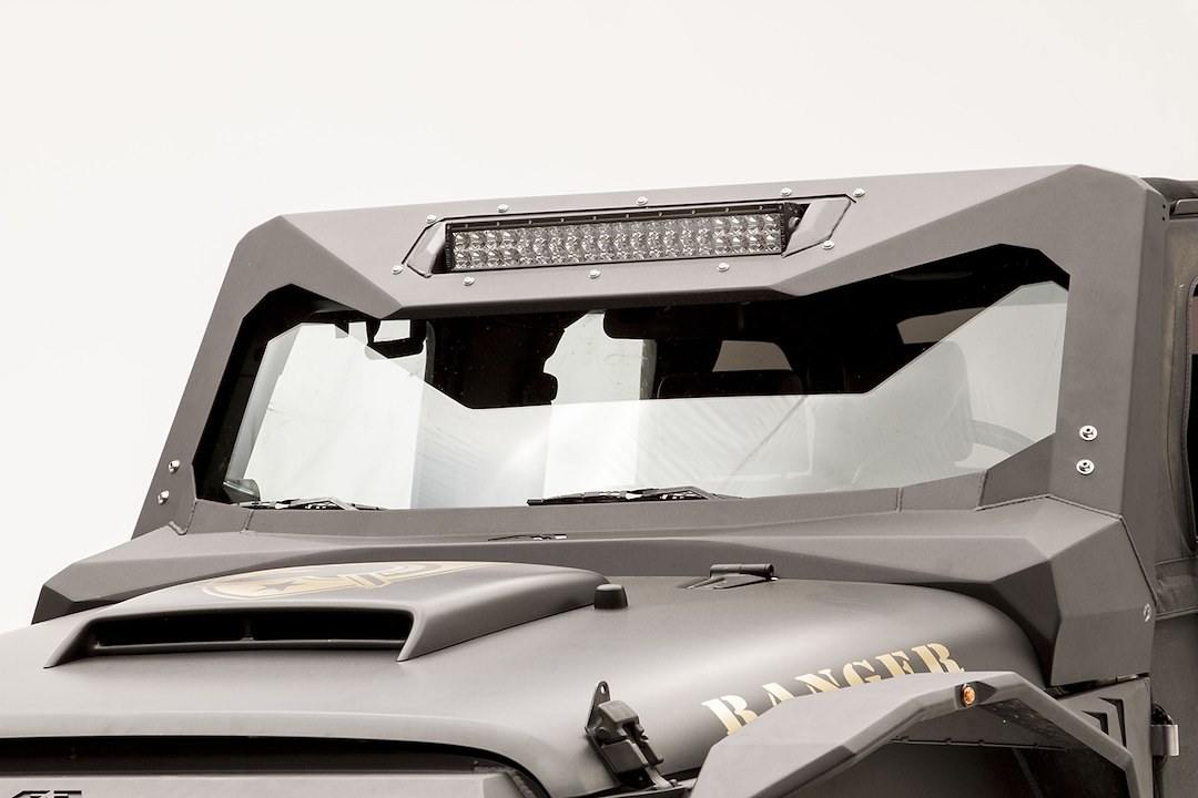 Fab Fours Light Bar Mounting Kit, Vicowl, Vicowl Mount, Mounts One 20 Inch Light Bar, Powder Coated, Matte Black, Steel – JK3022-1