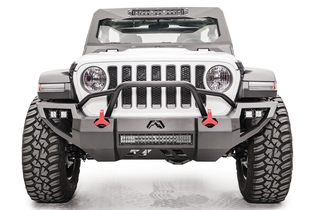 Fab Fours Bumper, Vengeance, One Piece Design, Mounting Hardware Included, With Pre-Runner Guard, Without Winch Mount – JL18-D4652-1