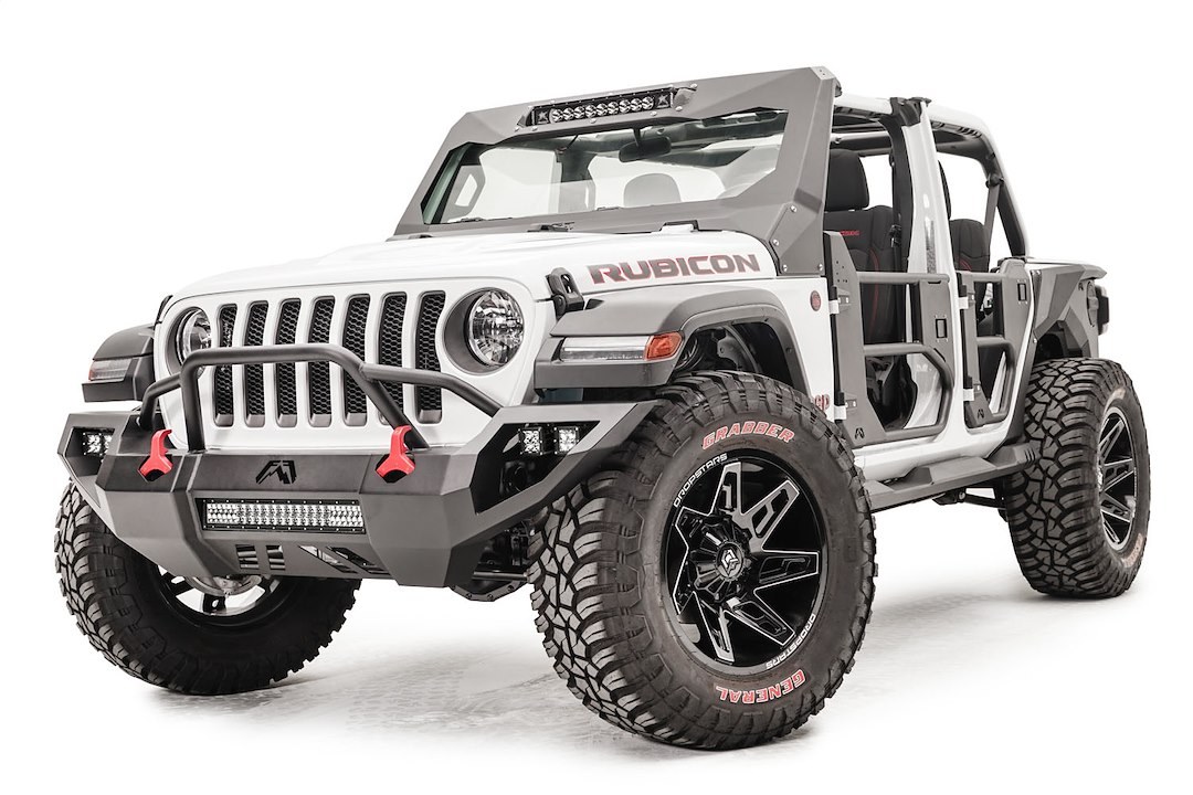 Fab Fours Bumper, Vengeance, One Piece Design, Mounting Hardware Included, With Pre-Runner Guard, Without Winch Mount – JL18-D4652-1
