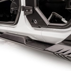 Fab Fours Rocker Panel Guard, Light Rock Slider, Flat, Painted, Black, Steel, Accommodates 3 Rigid Rock Lights Per Side – JL18-G1550-1