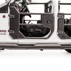 Fab Fours Rocker Panel Guard, Light Rock Slider, Flat, Painted, Black, Steel, Accommodates 3 Rigid Rock Lights Per Side – JL18-G1550-1