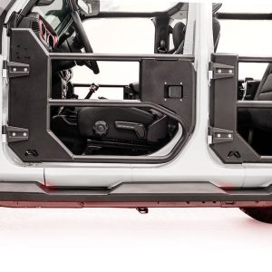 Fab Fours Rocker Panel Guard, Light Rock Slider, Flat, Painted, Black, Steel, Accommodates 3 Rigid Rock Lights Per Side – JL18-G1550-1