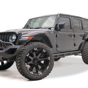 Fab Fours Rocker Panel Guard, Rock Slider, Tubular, Powder Coated, Black, 3/16 Inch Plate Steel – JL18-G1750-1