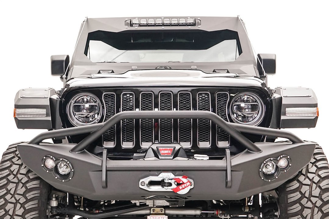 Fab Fours Fender Flare, Aggressive High Arching Style, 8 Inch Tire Coverage, Black Matte Powder Coated Steel, 14 Inch Flare Height – JL2006-1