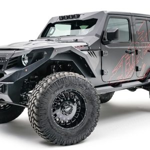 Fab Fours Fender, Grumper, Black Matte Powder Coated Steel, Set of 2, With Fender Flare and Gill Box – JL4600-1