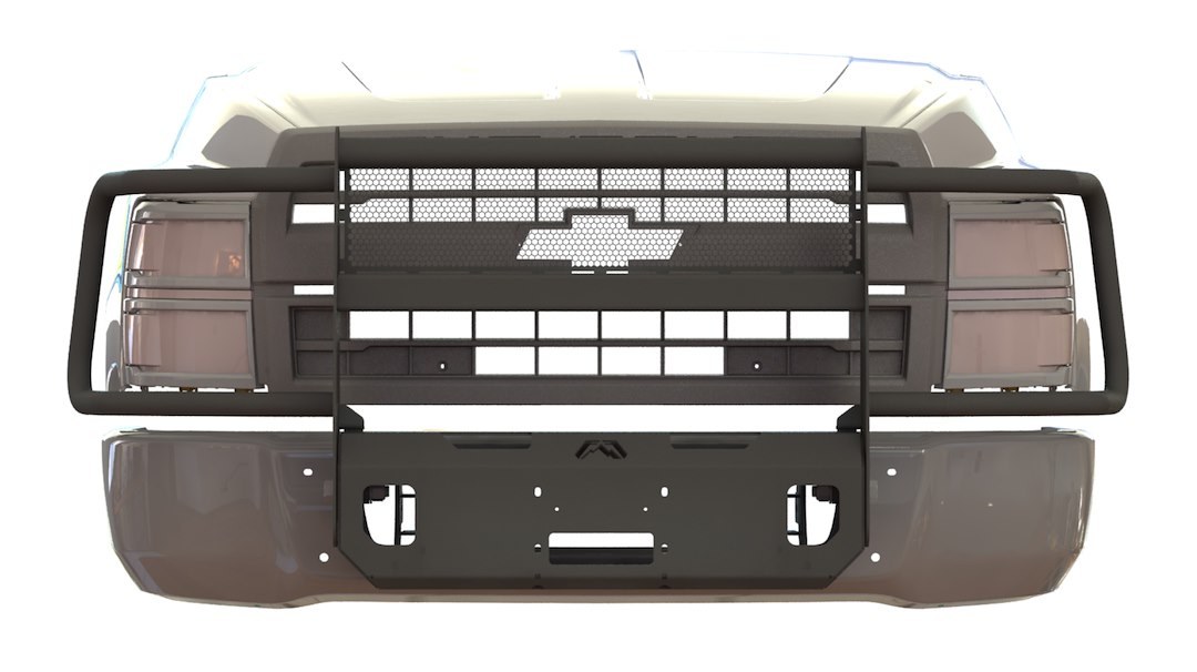 Fab Fours Winch Mount, Fits 2020 to 2024 Chevrolet C4500 and C6500 Kodiak Models, With Grill Guard and Mesh Insert – KC20-N3751-1