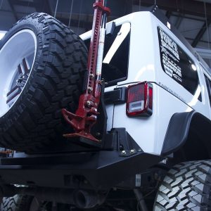 Fab Fours Jack Mount, Hi-Lift, Works with Hi-Lift Jacks, Mounts to Rear Bumper, Black, Steel – M2150-1