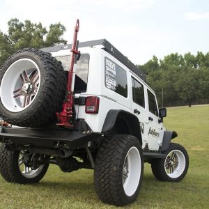 Fab Fours Jack Mount, Hi-Lift, Works with Hi-Lift Jacks, Mounts to Rear Bumper, Black, Steel – M2150-1