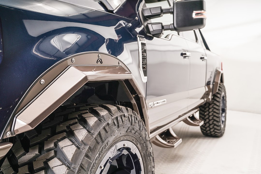 Fab Fours Fender Flare, Open Fender System, Aggressive High Arching Style, Bare Steel, Direct-Fit/ Mounts to Open Fender System Fenders – TF4110-B