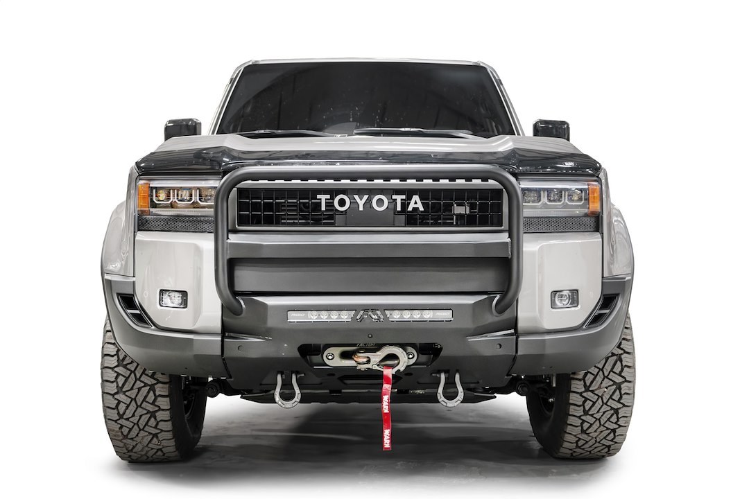 Fab Fours Winch Mount, Hidden Winch, Fits Warn Zeon 10,000 Pound Winch, Fixed Front Bumper Mount, Powder Coated, Matte Black, Steel – TL24-N6752-1